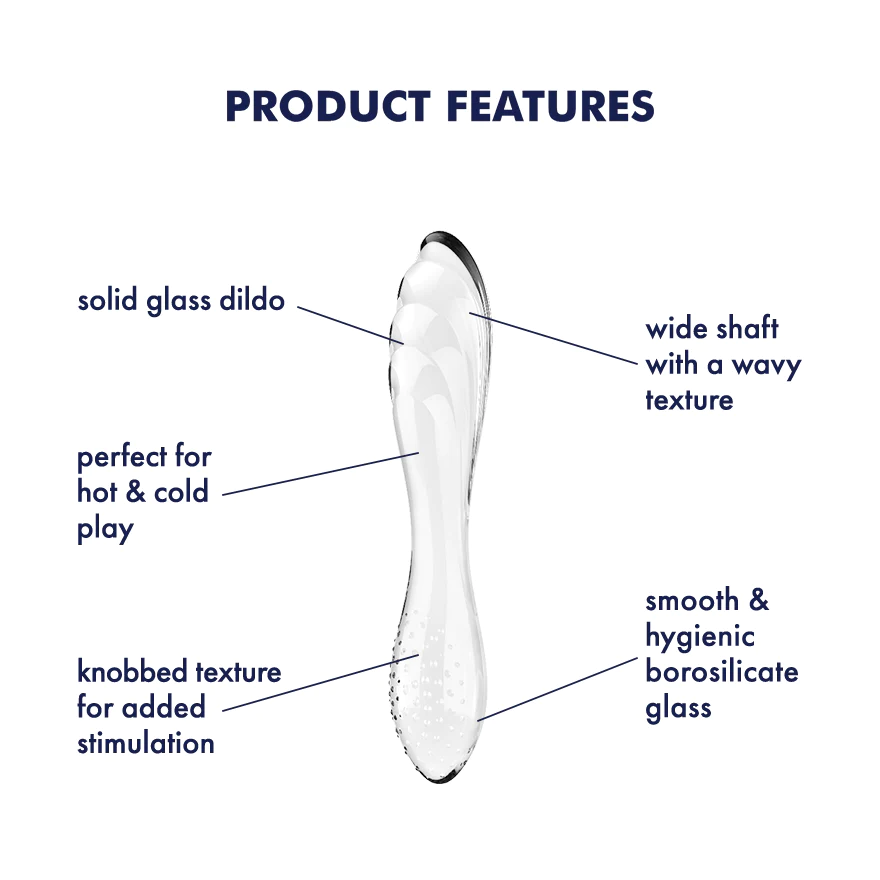 Satisfyer Dazzling Crystal 1 textured glass dildo — view 3