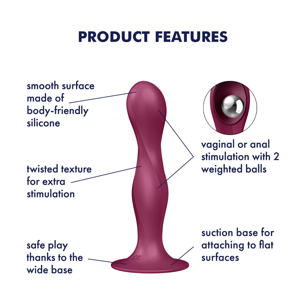 Satisfyer Double Ball-R flexible weighted silicone dildo — view 5