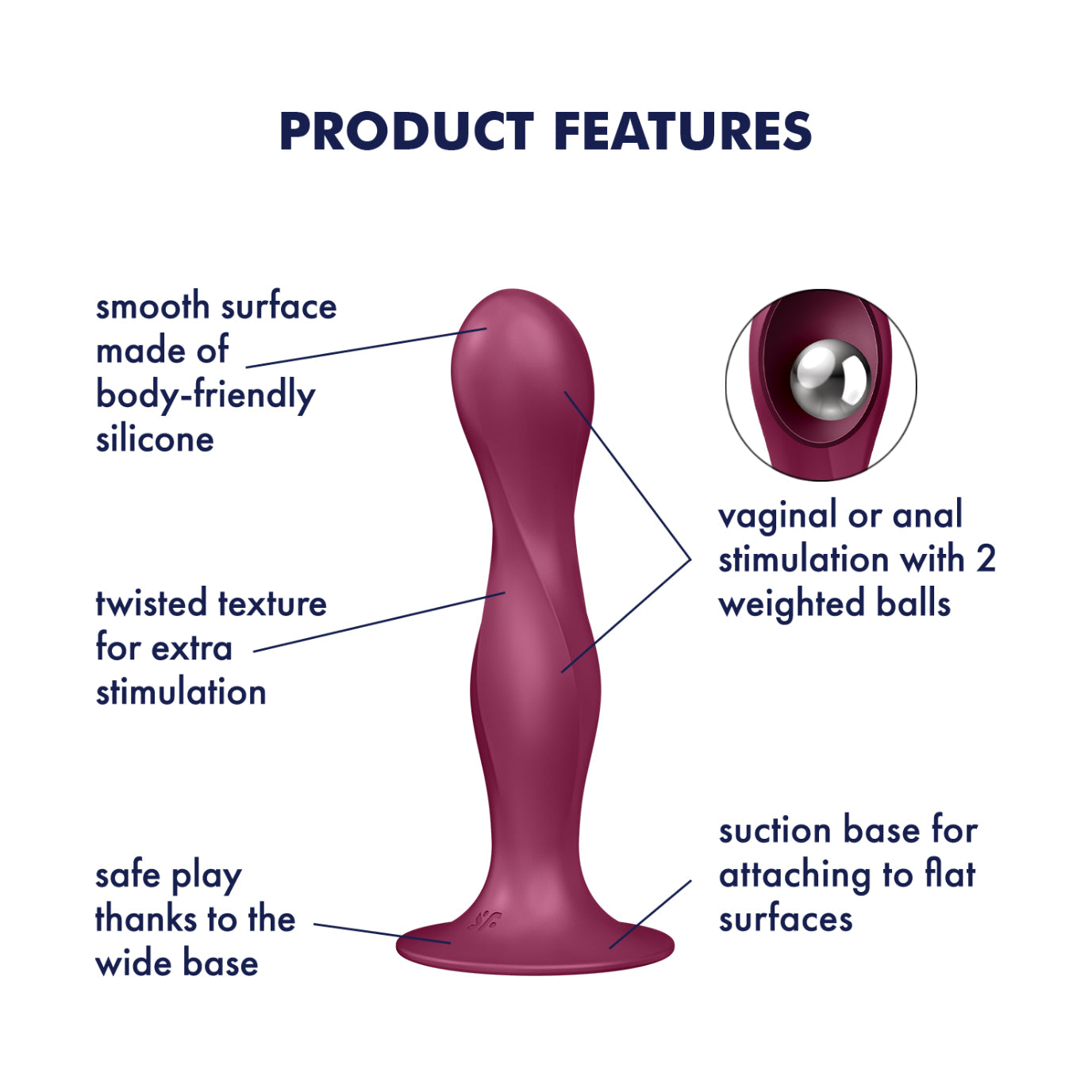 Satisfyer Double Ball-R flexible weighted silicone dildo — view 5