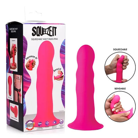 Squeeze-It Squeezable Wavy Dildo image 1