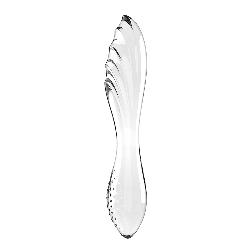Satisfyer Dazzling Crystal 1 textured glass dildo — view 2