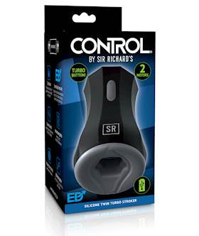 Control Silicone Twin Turbo warming vibrating stroker — view 2