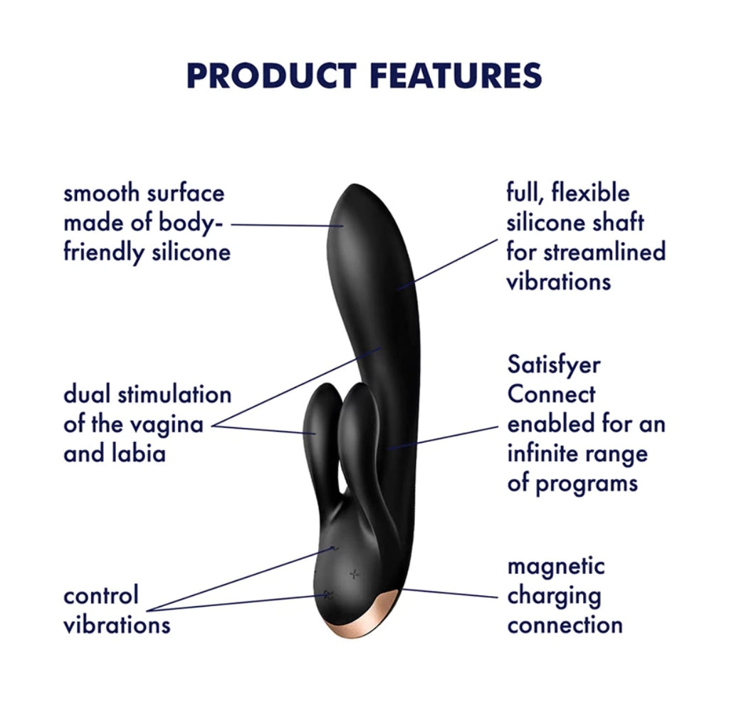 Satisfyer Double Flex flexible rabbit vibrator with three motors — view 2