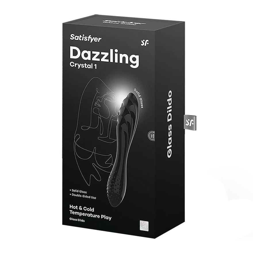 Satisfyer Dazzling Crystal 1 textured glass dildo — view 4