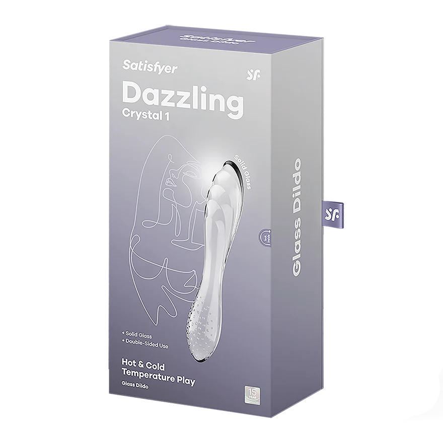 Satisfyer Dazzling Crystal 1 textured glass dildo — view 5