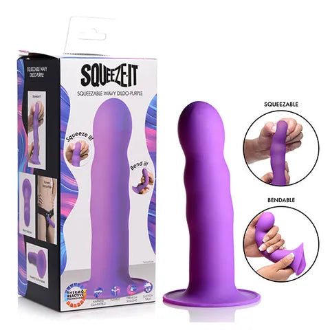 Squeeze-It Squeezable Wavy Dildo image 0